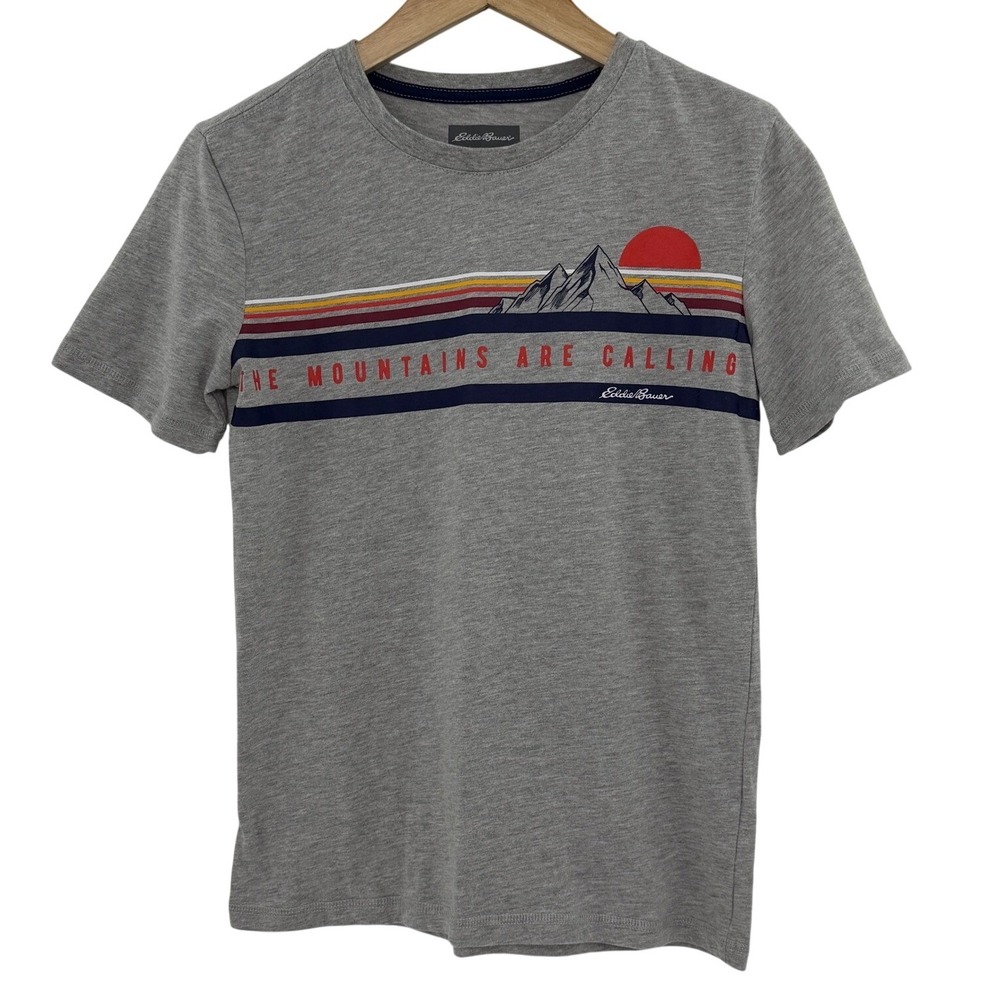 Eddie Bauer Kids The Mountains Are Calling Graphic T-Shirt Gray Size L